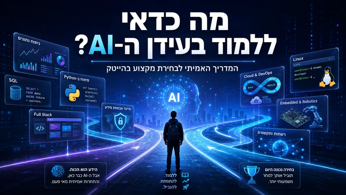 מה כדאי ללמוד בעידן ה־AI - מפת מסלולים לקריירה בהייטק