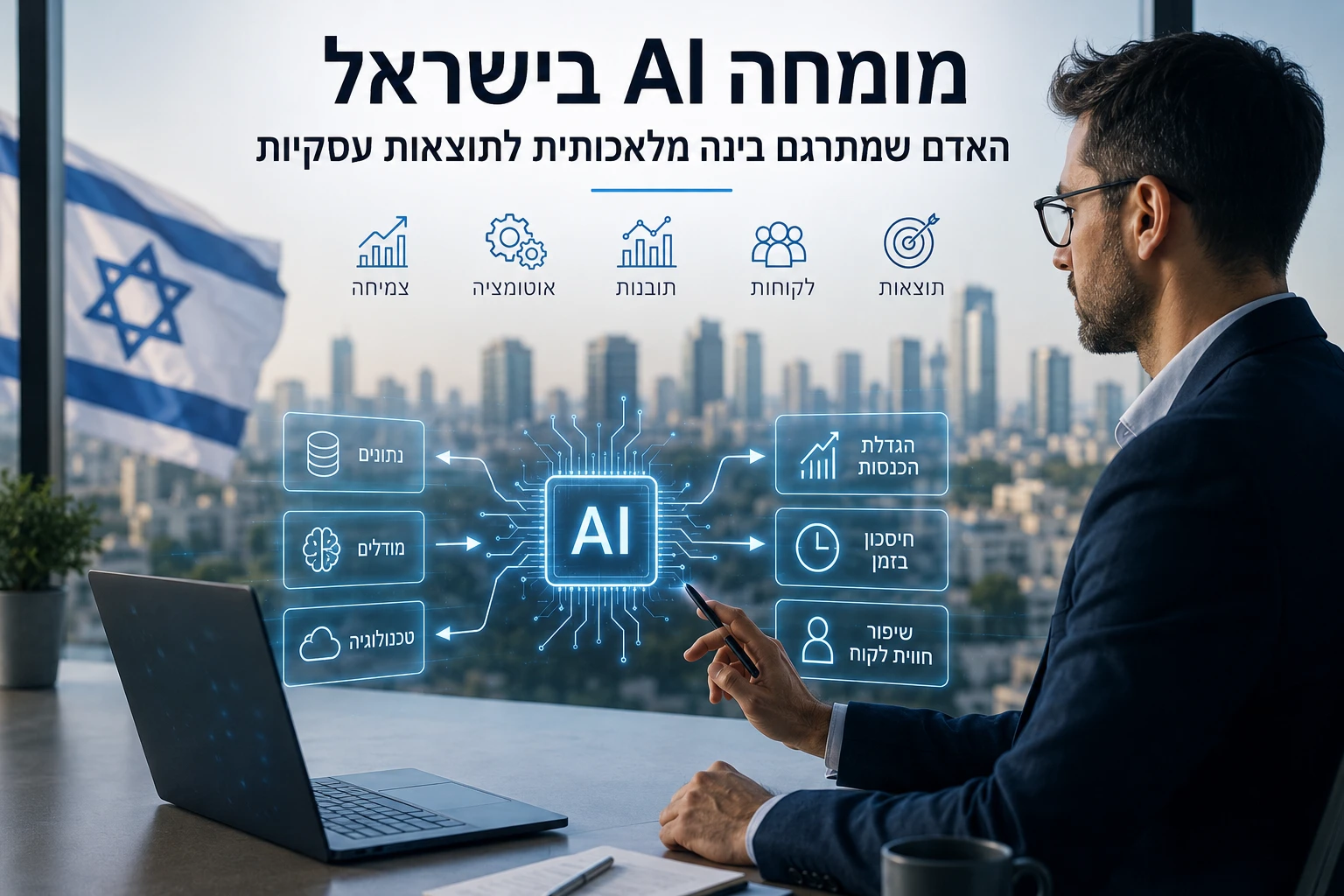 מומחה AI בישראל מחבר בין נתונים, מודלים, אוטומציה ותוצאות עסקיות